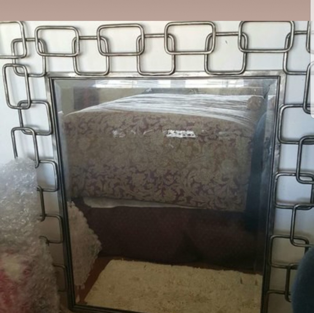 Silver Rod Iron Mirror , 3ft.4 x 3ft x4 heavy